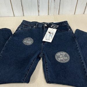 NWT Gemma Rae Dark Wash Hi-Rise Vintage 90s Stretch Mom Jeans, Size 9/29